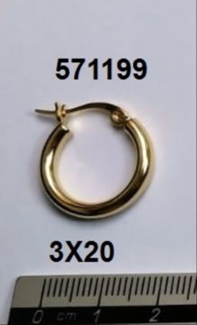 תמונה של עגיל ג'פסי 3X20 מ"מ (יח')