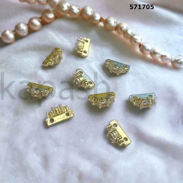תמונה של חוצץ ל-2 שורות עם זרקון אובל וזרקונים קטנים מכל צד (יח')