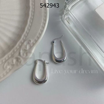 תמונה של עגיל כסף חישוק אובלי מדורג 14X23~מ"מ (יח')