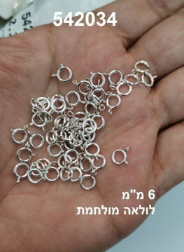 תמונה של מנעול כסף ספרינג 6 מ"מ *לולאה מולחמת* (גרם)