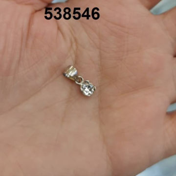 תמונה של תליון כסף זירקון 4 מ"מ מסגרת עדינה תופסת ובייל מצופה רודיום (יח')