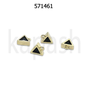 תמונה של תליון משולש 7 מ"מ~ משובץ זרקון שחור (יח')