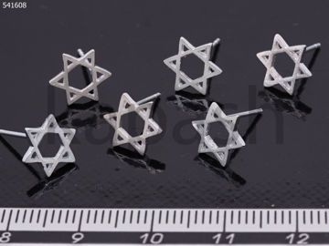 תמונה של פוסט כסף מגן דוד גימור מט מוברש (יח')