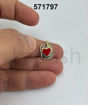 תמונה של תליון מלבן 12X15 מ"מ עם לב ממולא אמייל אדום (יח')