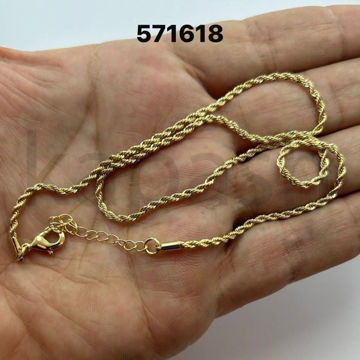תמונה של שרשרת מיקרוני חבל 2 מ"מ - 38 ס"מ+5ס"מ הארכה (יח')