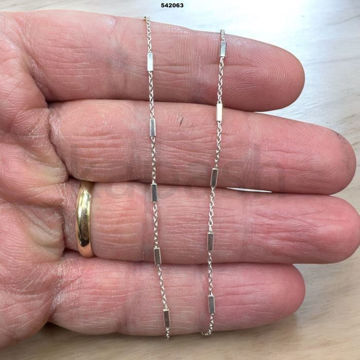 תמונה של שרשרת כסף לולאות + חוצצים מלבני (גרם)